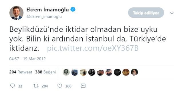 Əkrəm İmamoğlunun 7 il əvvəl  yazdığı gündəm oldu- FOTO